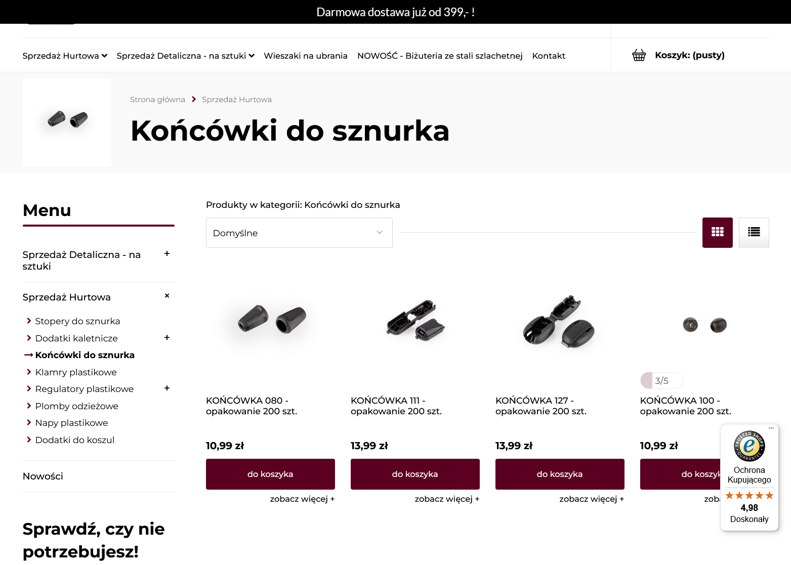 Jak dobrać końcówki do sznurka do bluz, worków i odzieży sportowej?